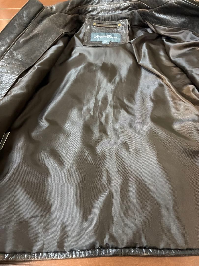 90s 00sエディーバウアー レザー ライダースジャケットTALONジッパー