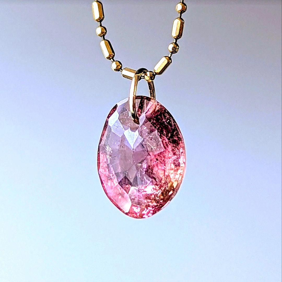 ♢N♢K18 ピンクトルマリン3.4ctチャ―ム ペンダントトップ