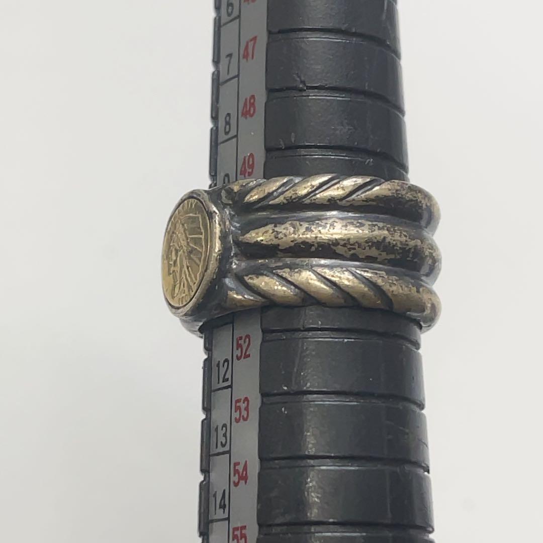 ひ*こ様 K18 925刻印 リング 指輪 インディアンモチーフ 約11号