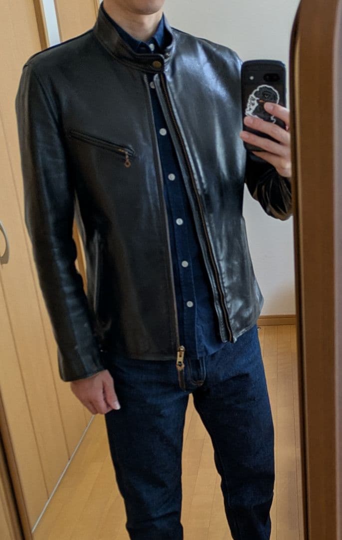 Y2LEATHER シングルライダース 38 茶芯 馬革