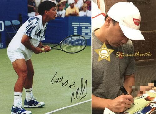 直筆サイン入り写真 マイケル・チャン テニス選手/フレームなし/SA鑑定済