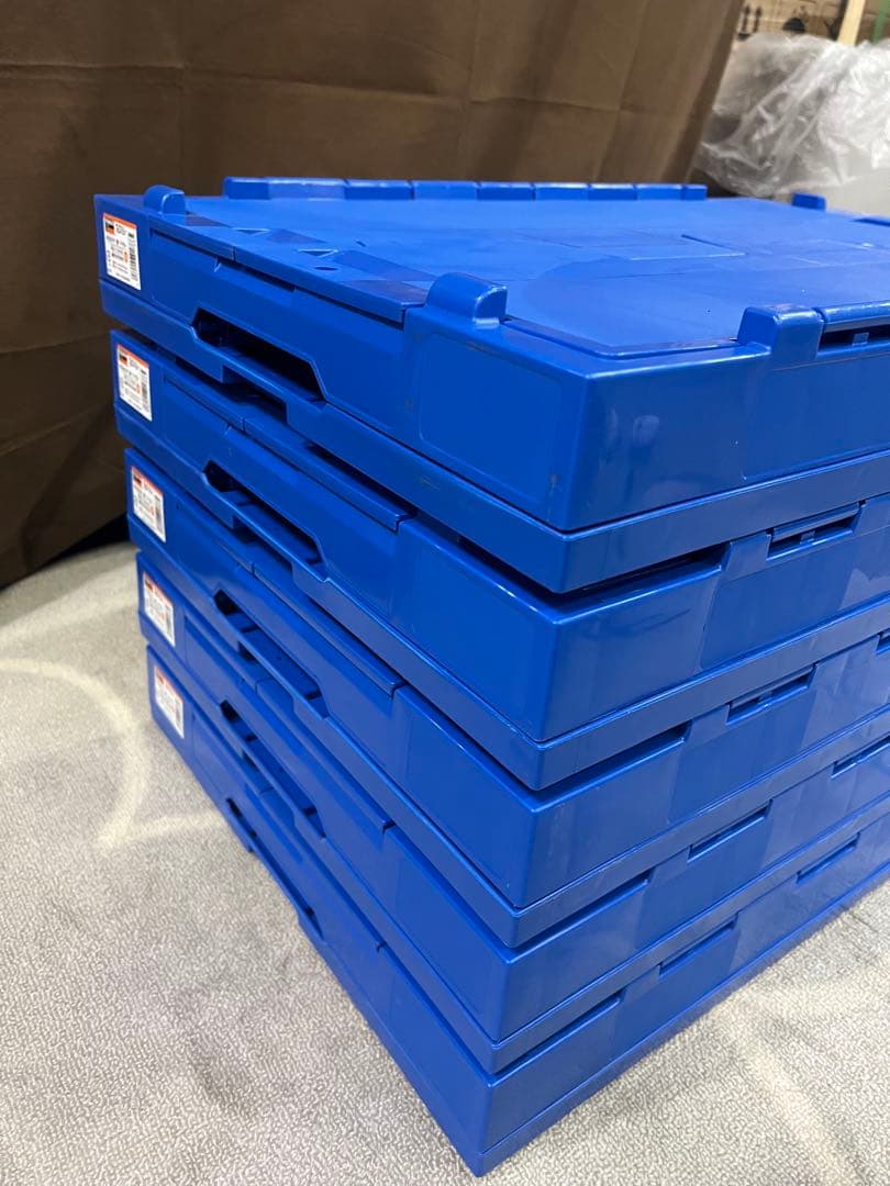 【5個セット】TRUSCO 折りたたみコンテナフタ付 75L