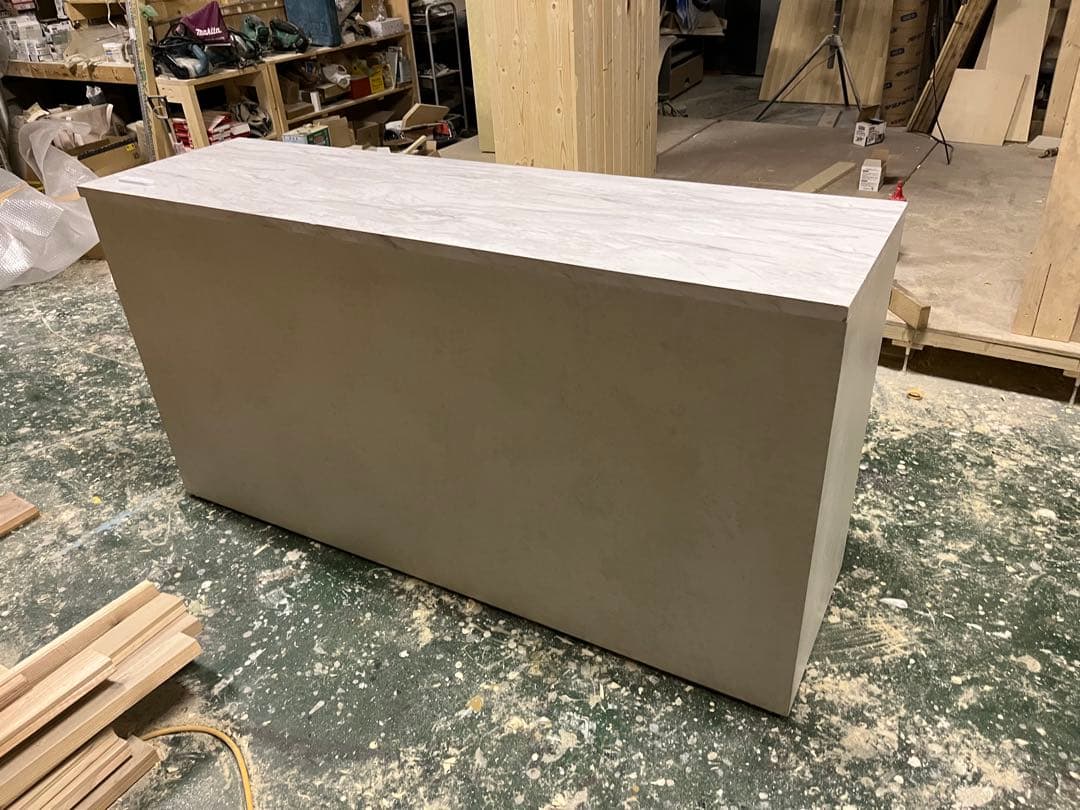 現品処分品　メラミン　キッチンテーブルホワイト木製テーブル 引き出し4つ付き