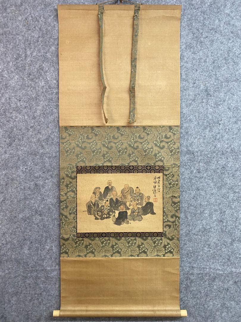 平福穂庵『芭蕉十哲図』平福百穂の父 秋田画家 幕末明治期 円山四条派 掛軸