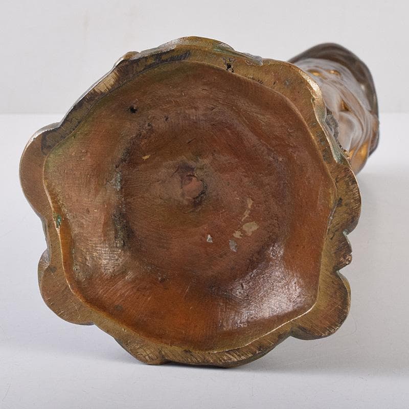 西洋美術　シャルル・ロシェ　ブロンズ　男性像刻　花瓶　M　R8972