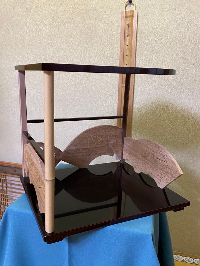 ⭐️本日限定⭐️茶道具/寿扇棚 鵬雲斎好写 天板・地板共溜塗り 固定式