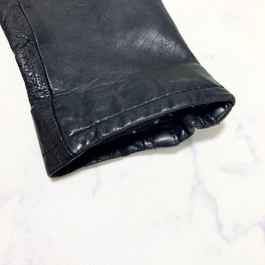 ヴァンキッシュ レザージャケット シングル ライダース ドット 黒 S 羊革