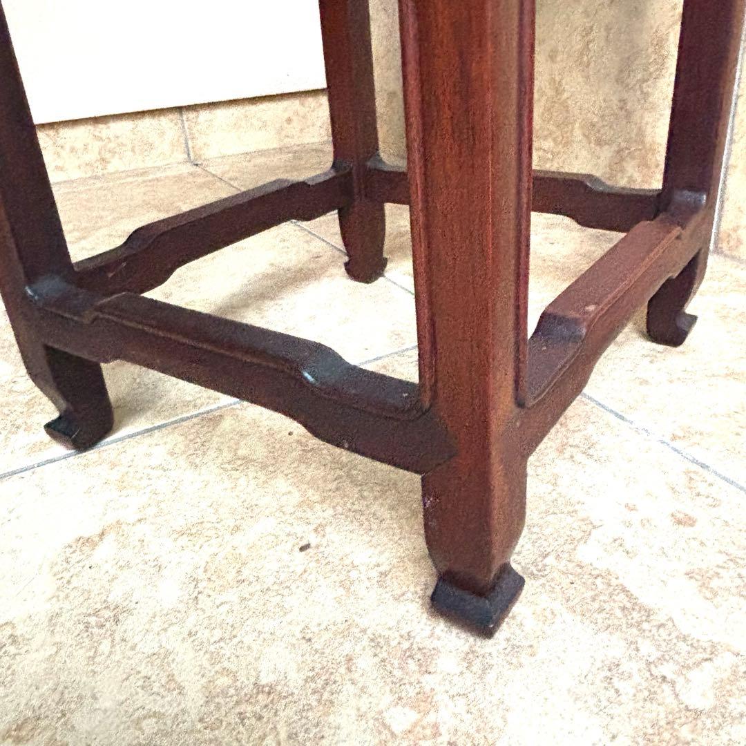 サイドテーブル アンティーク 唐木 花台 飾り台 香炉台 盆栽台