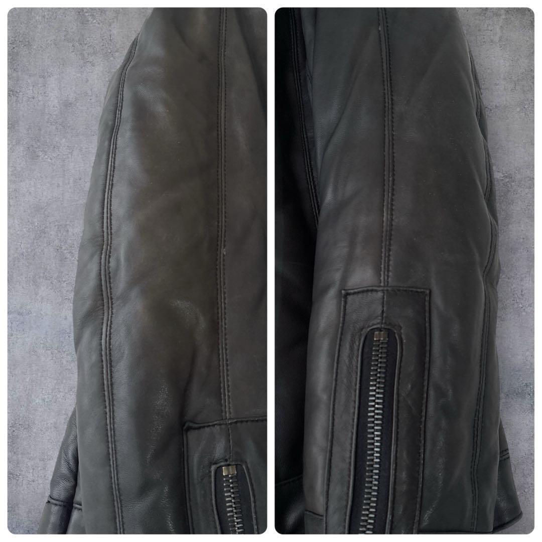 【専用出品】SHELLAC レザーダウンジャケット 羊革 ファー取外可 48