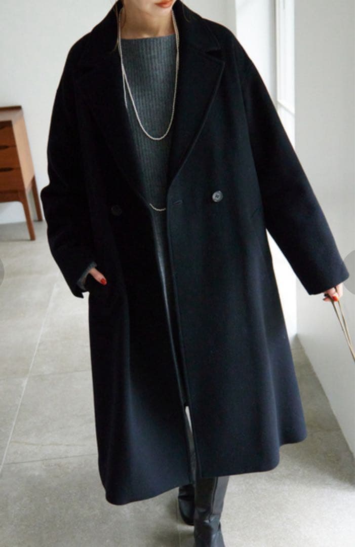 ☆ランラン☆スローブイエナ　ダブルフェイス　ウールチェスターコート　36