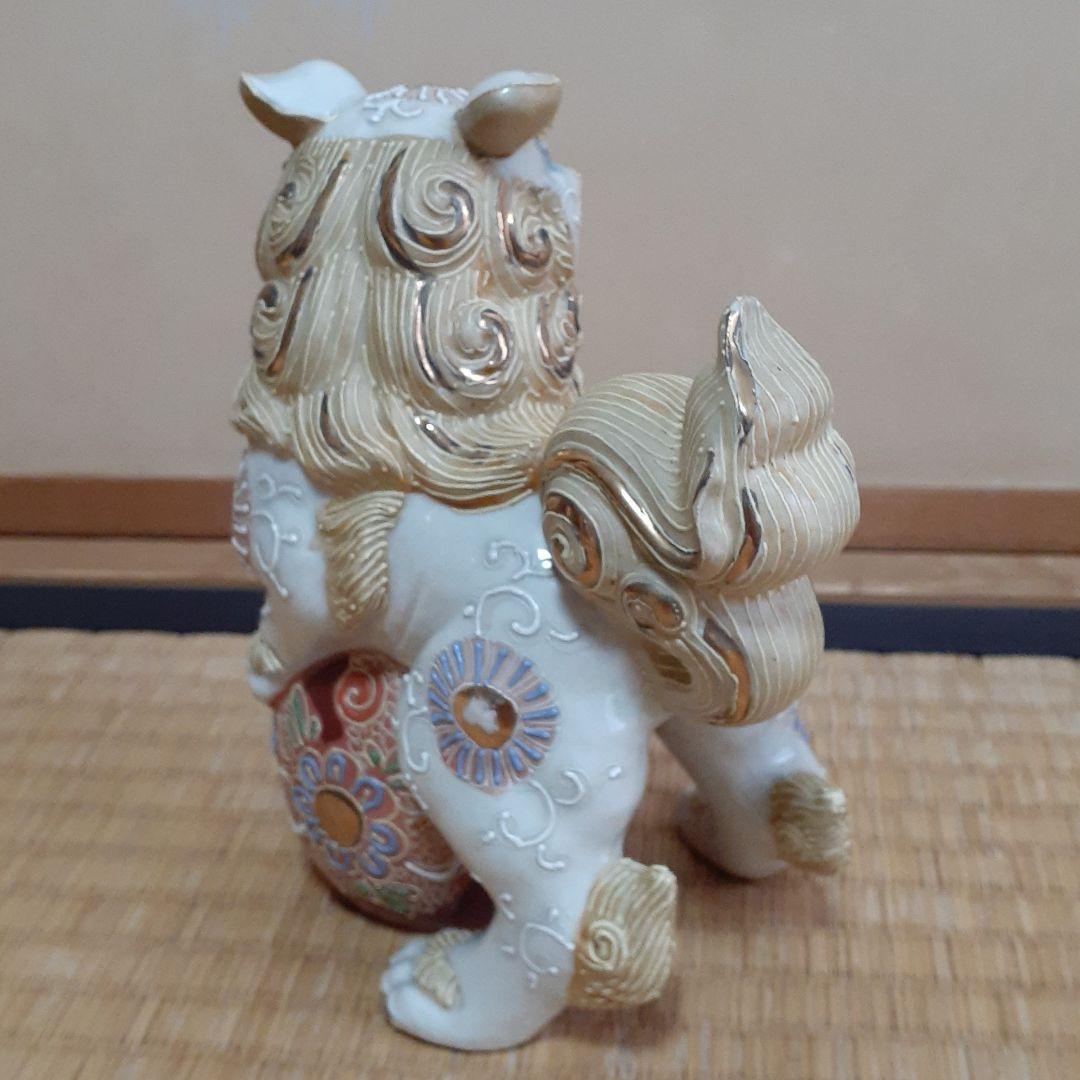 九谷焼き　狛犬　獅子　アンティーク骨董品18cm