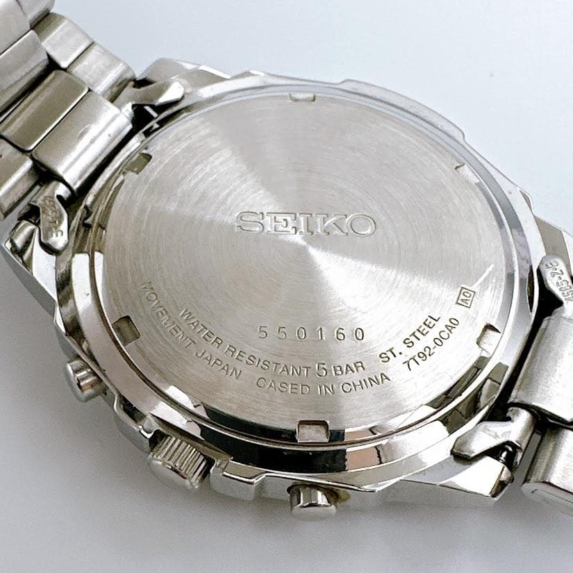 セイコー 7T92-0CA0 クロノグラフ メンズ腕時計 ブルー 海外モデル