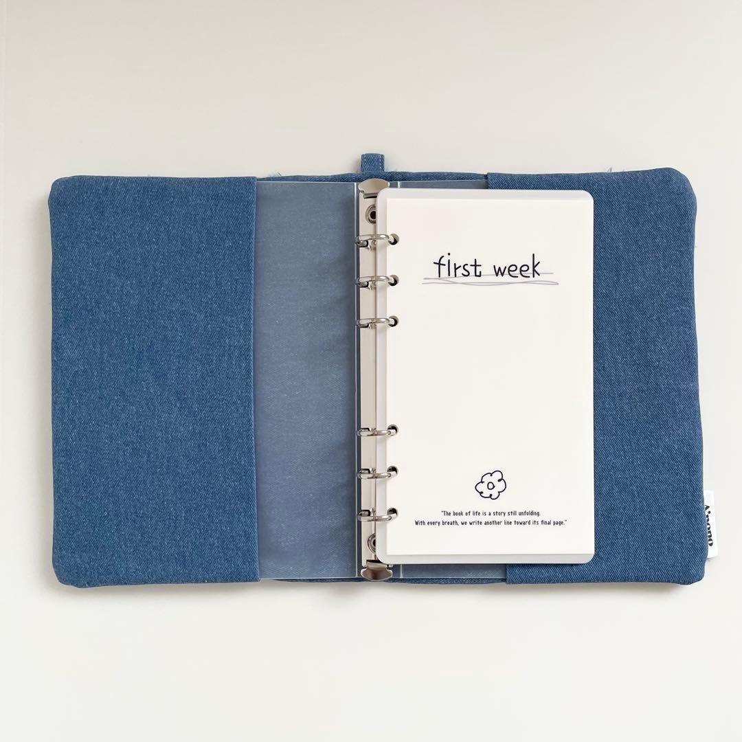 早い者勝ち　韓国　バインダー　カバー　貯金　リフィル　デニム　4