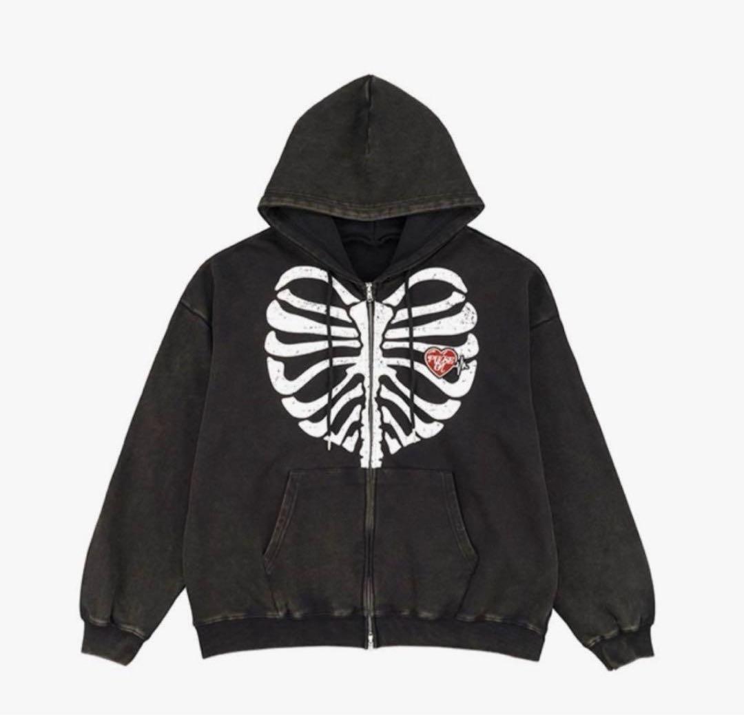 TREASURE PULSE ON ジップアップ フーディー ブラック L