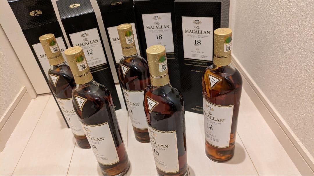 マッカラン 全部 シェリー 12年 3本、18年 2本のセット