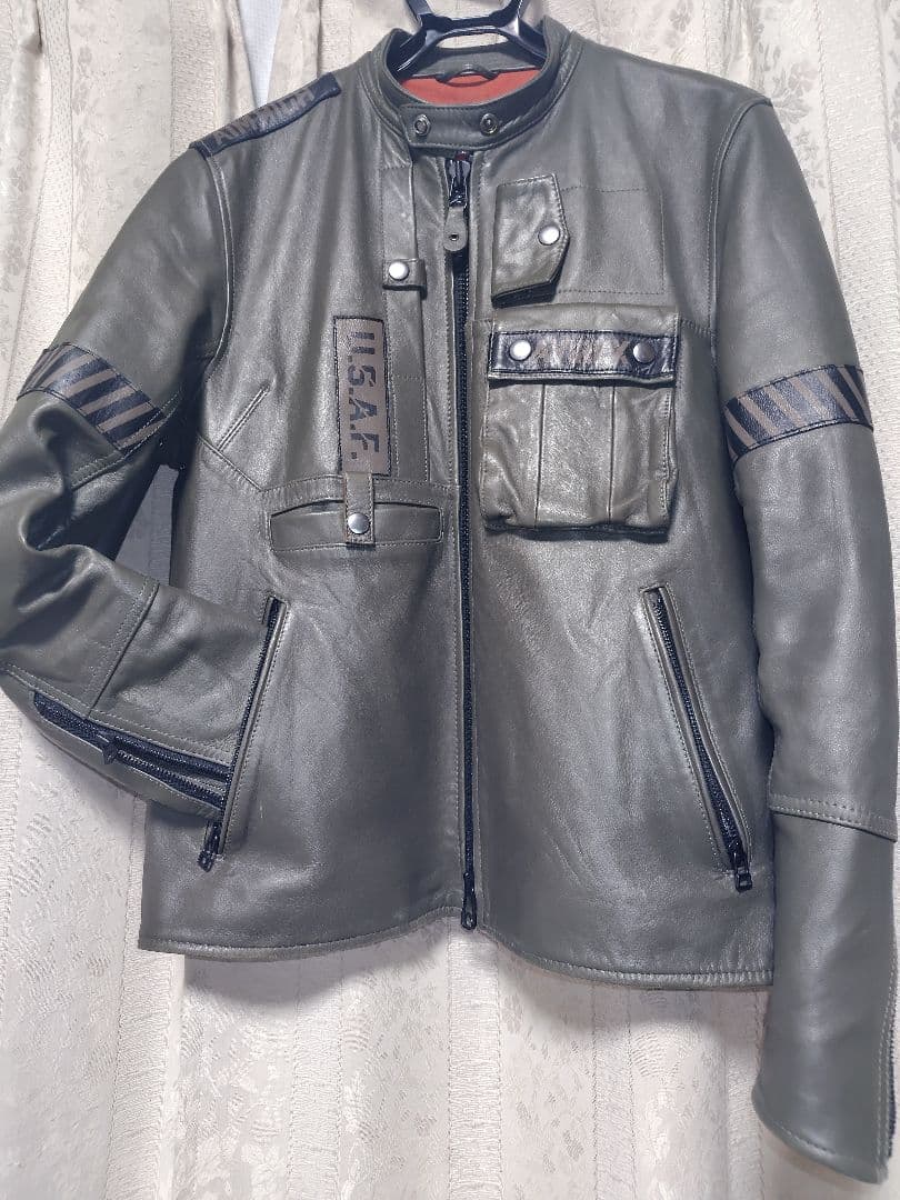 AVIREX レザージャケット 美品 シングルライダース 羊革 L