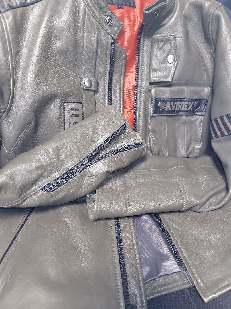 AVIREX レザージャケット 美品 シングルライダース 羊革 L