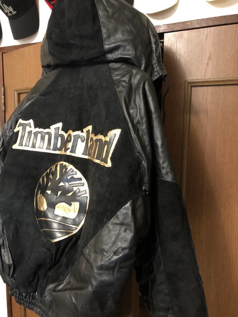 フード付きレザージャケット ブラック/ゴールド　超レア！