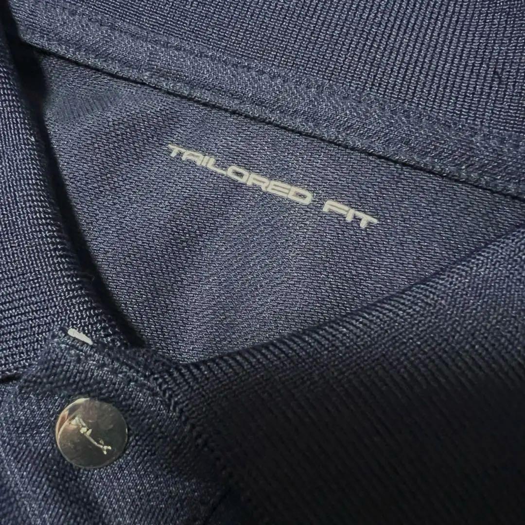 【美品】ラルフローレン RLX 長袖ポロシャツ ポロベア 刺繍 M 紺