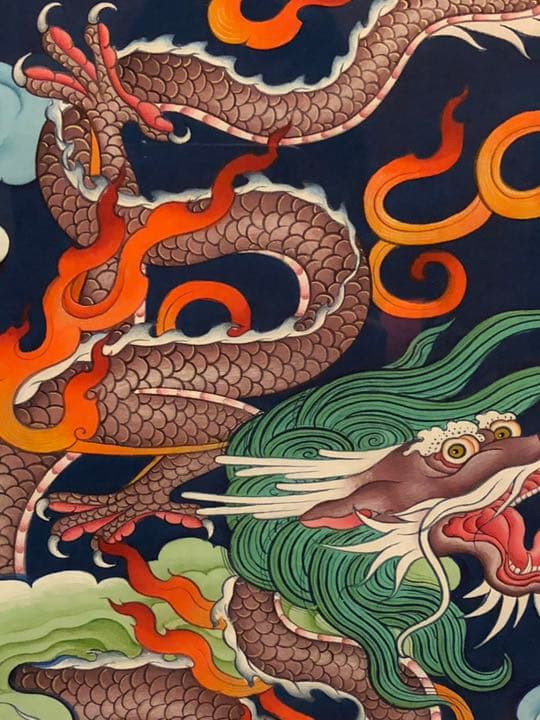 チベットタンカ　龍