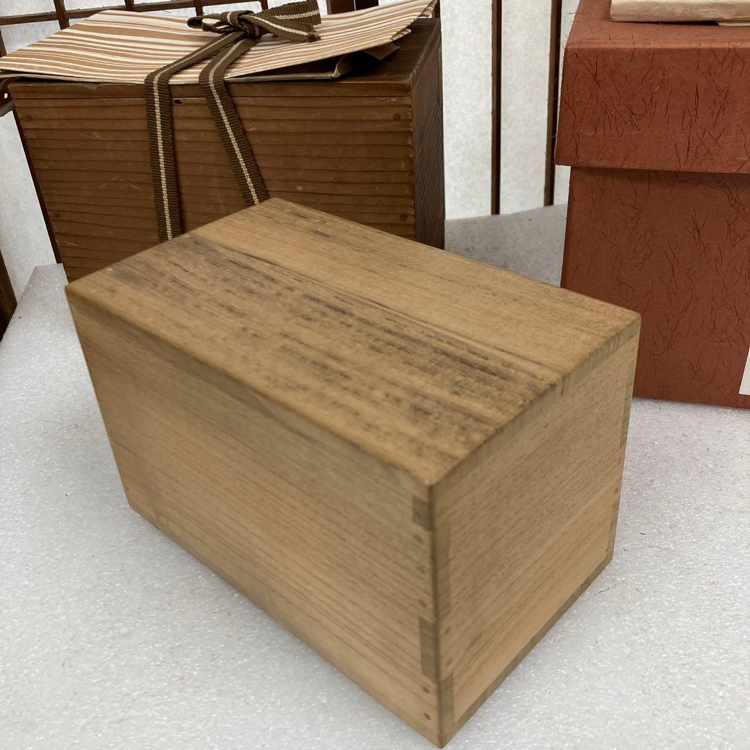 骨董品　茶道具　利休形　茶通箱　好古斎名判　不染斎書付　N568CTF