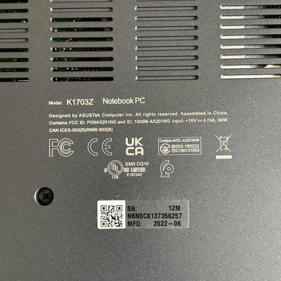 ASUS Intel Core i7 VIVOBOOK 17X 17.3インチ