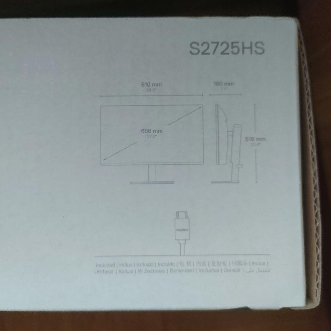【新品未開封】Dell 27インチモニター／S2725HS