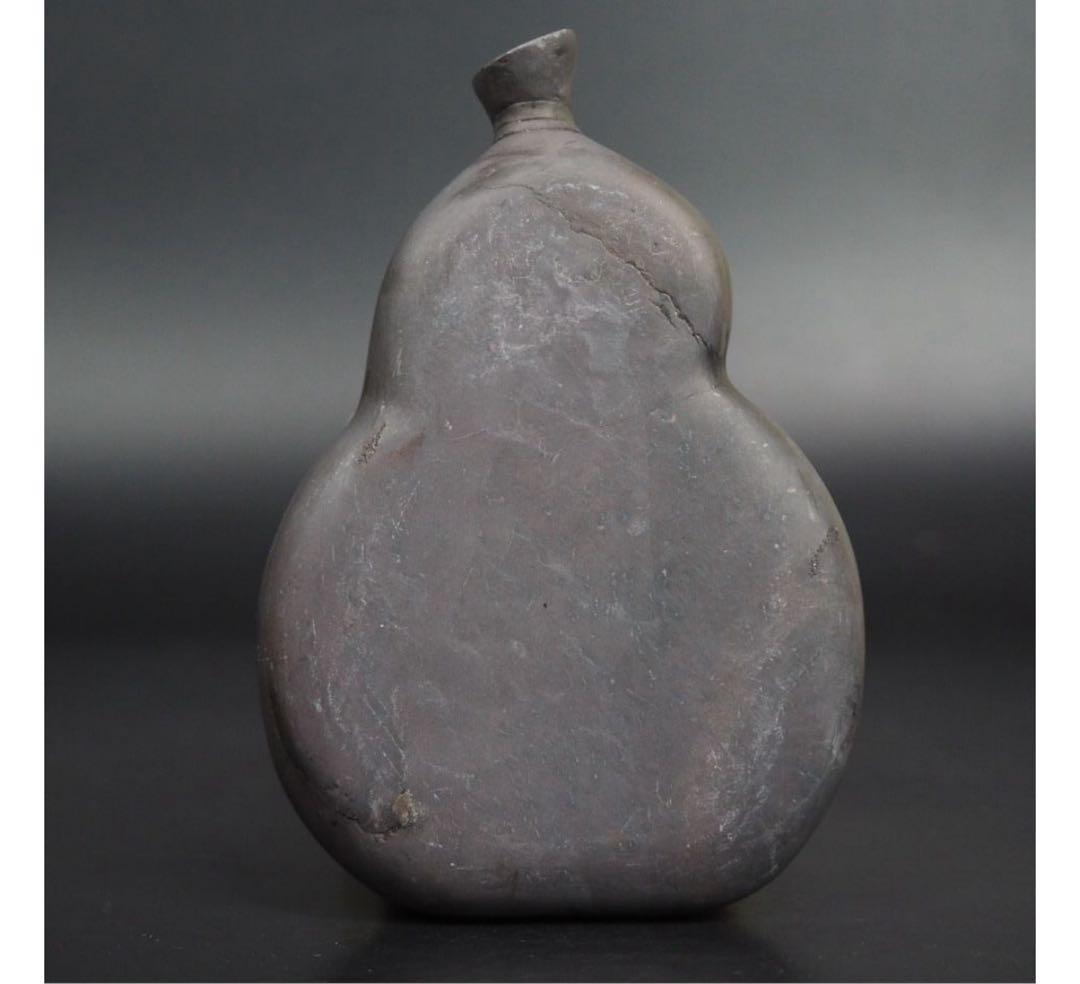 送料無料　時代物　瓢箪彫端渓硯　書道具