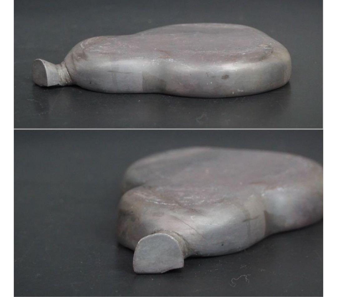 送料無料　時代物　瓢箪彫端渓硯　書道具