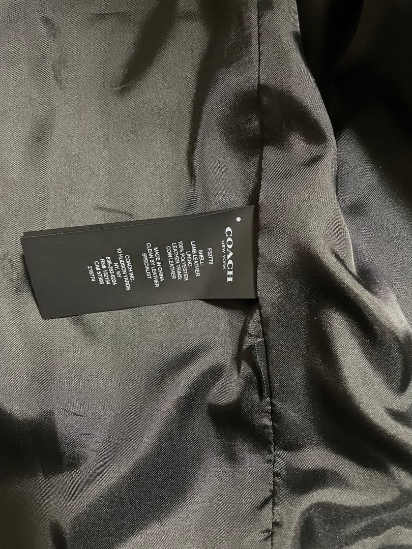 COACH F33779 羊革 ブラウン シングルライダースジャケットXS