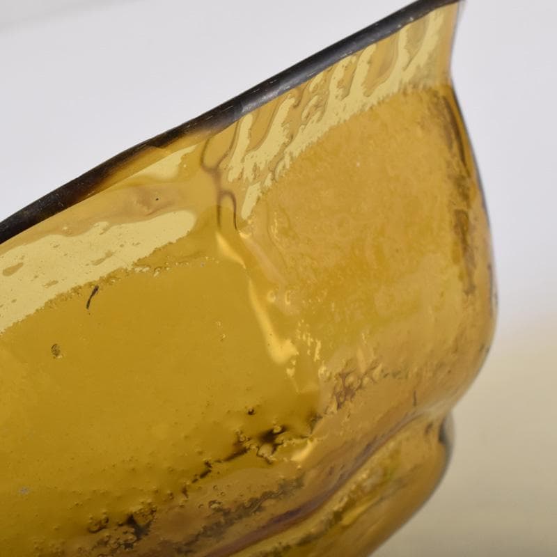 アンティーク　ガラス工芸　八角皿　時代箱付　V　7488