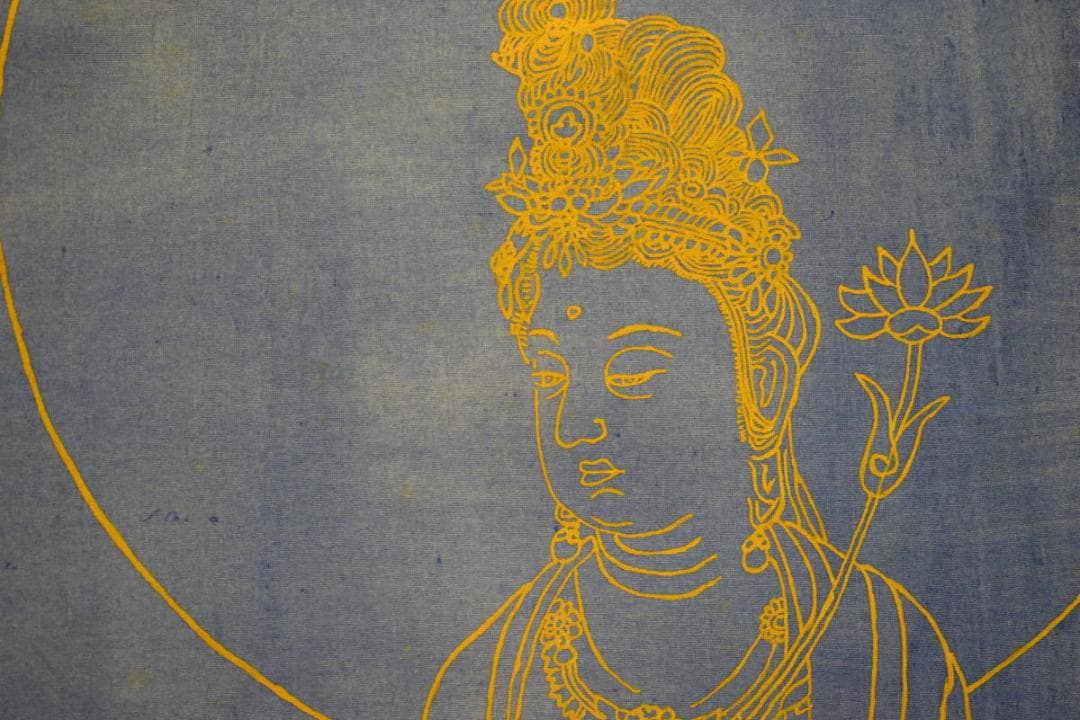 不詳/作者不明/観音像図/布袋屋掛軸HI-468