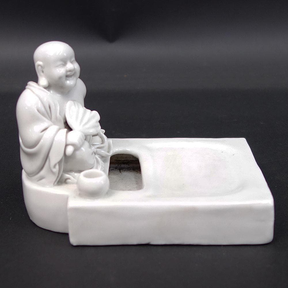 徳化窯　白磁布袋筆覘　送料無料