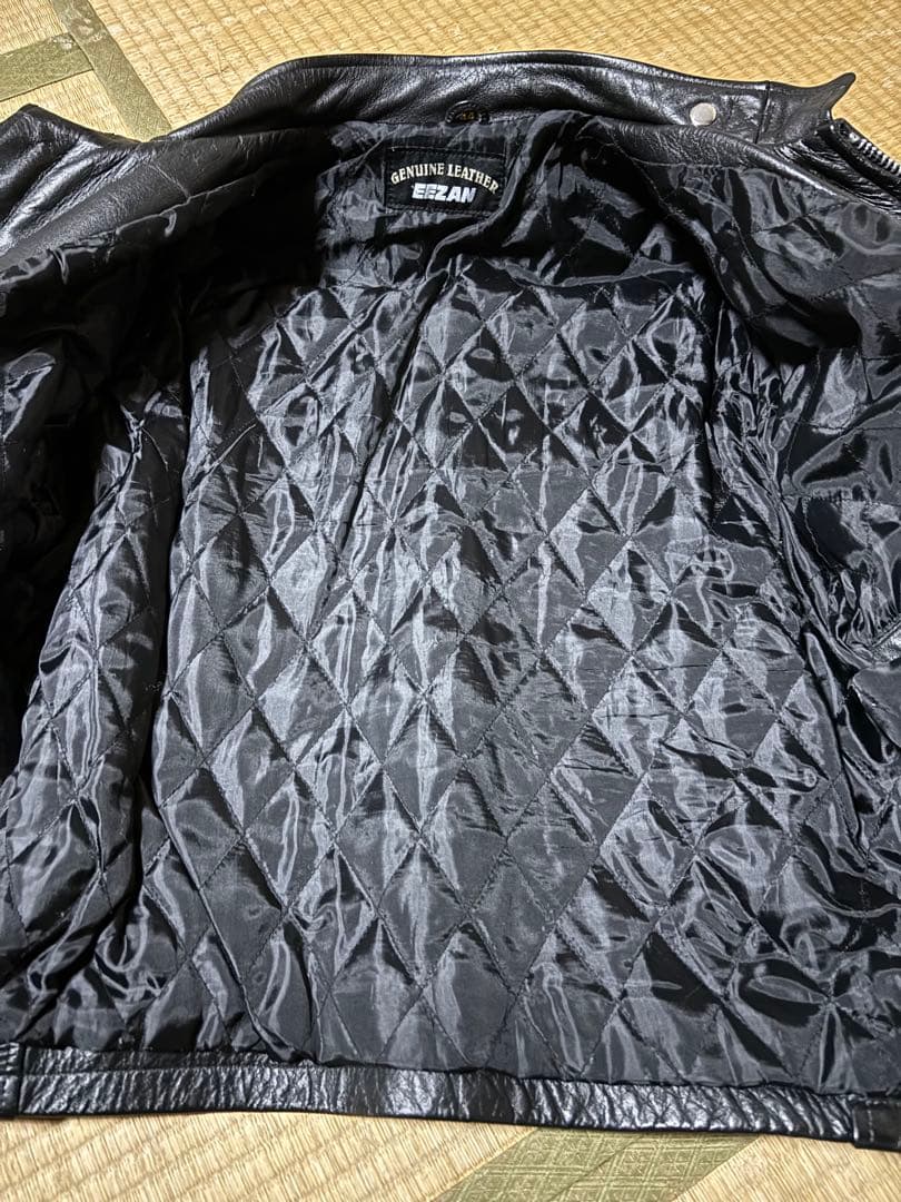 本革シングルライダースジャケット・sizeL(44) ブラック