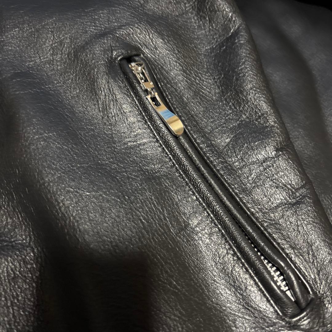 本革シングルライダースジャケット・sizeL(44) ブラック