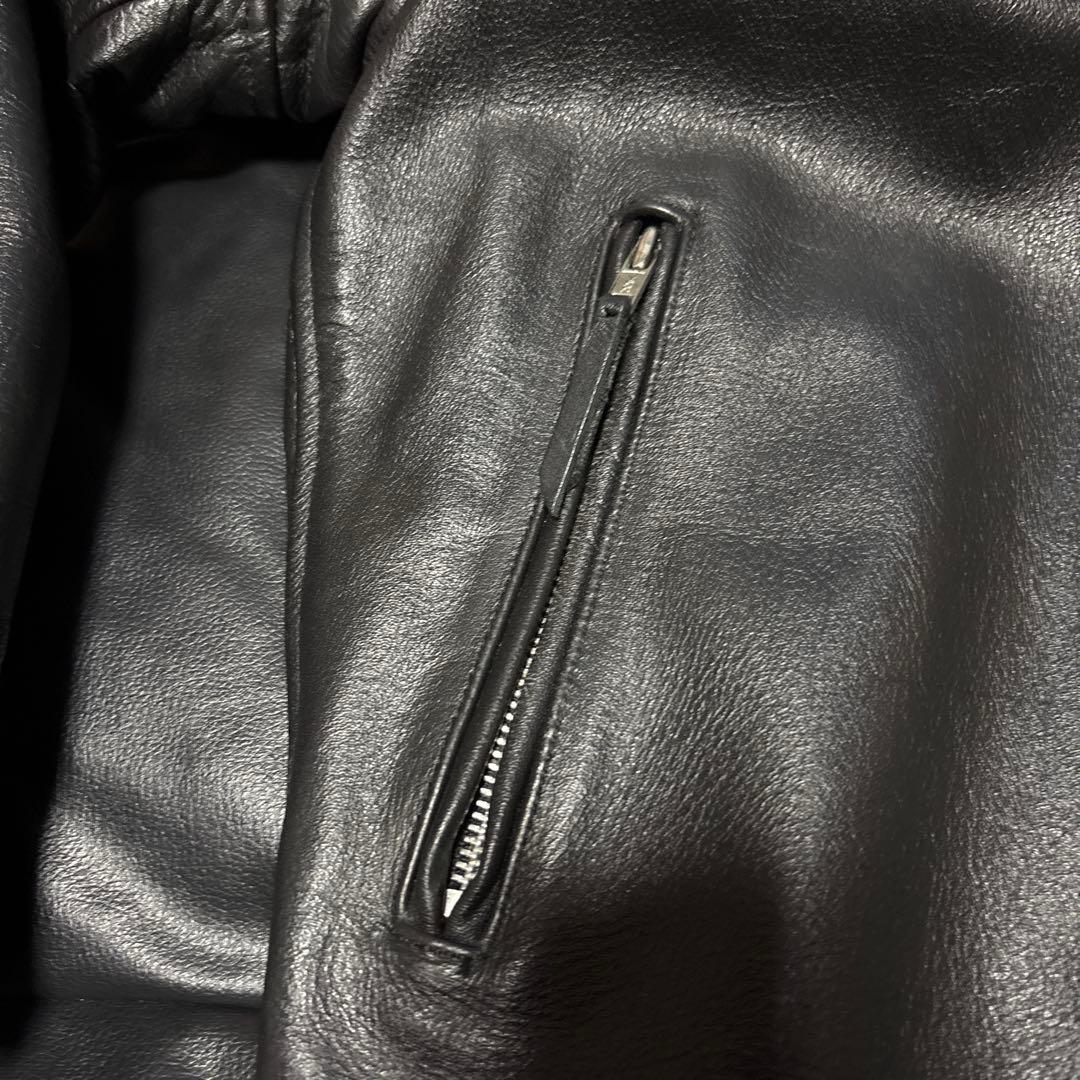 本革シングルライダースジャケット・sizeL(44) ブラック