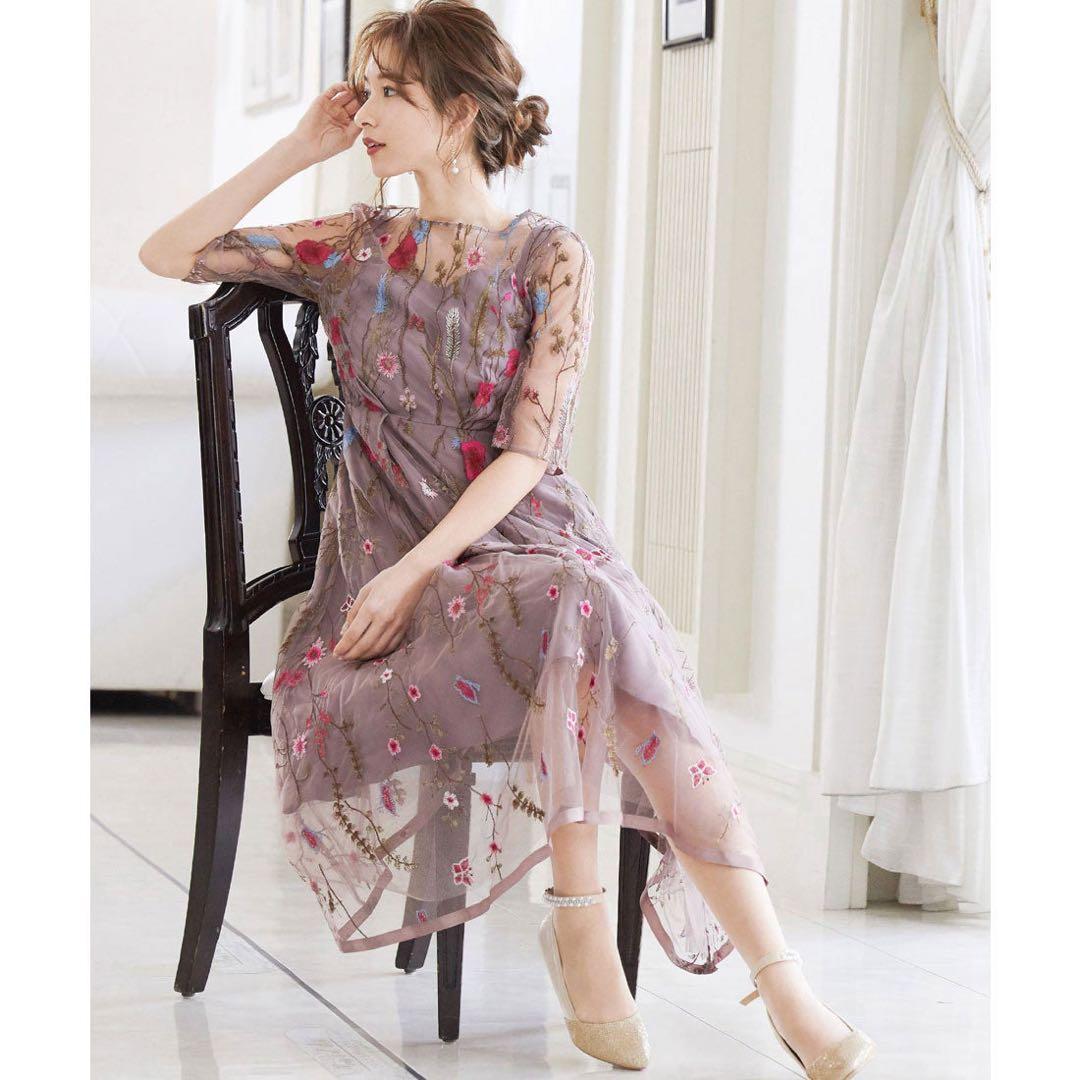 niana♡ヴィンテージ風♡フラワー刺繍♡ドレス ♡結婚式♡ワンピース