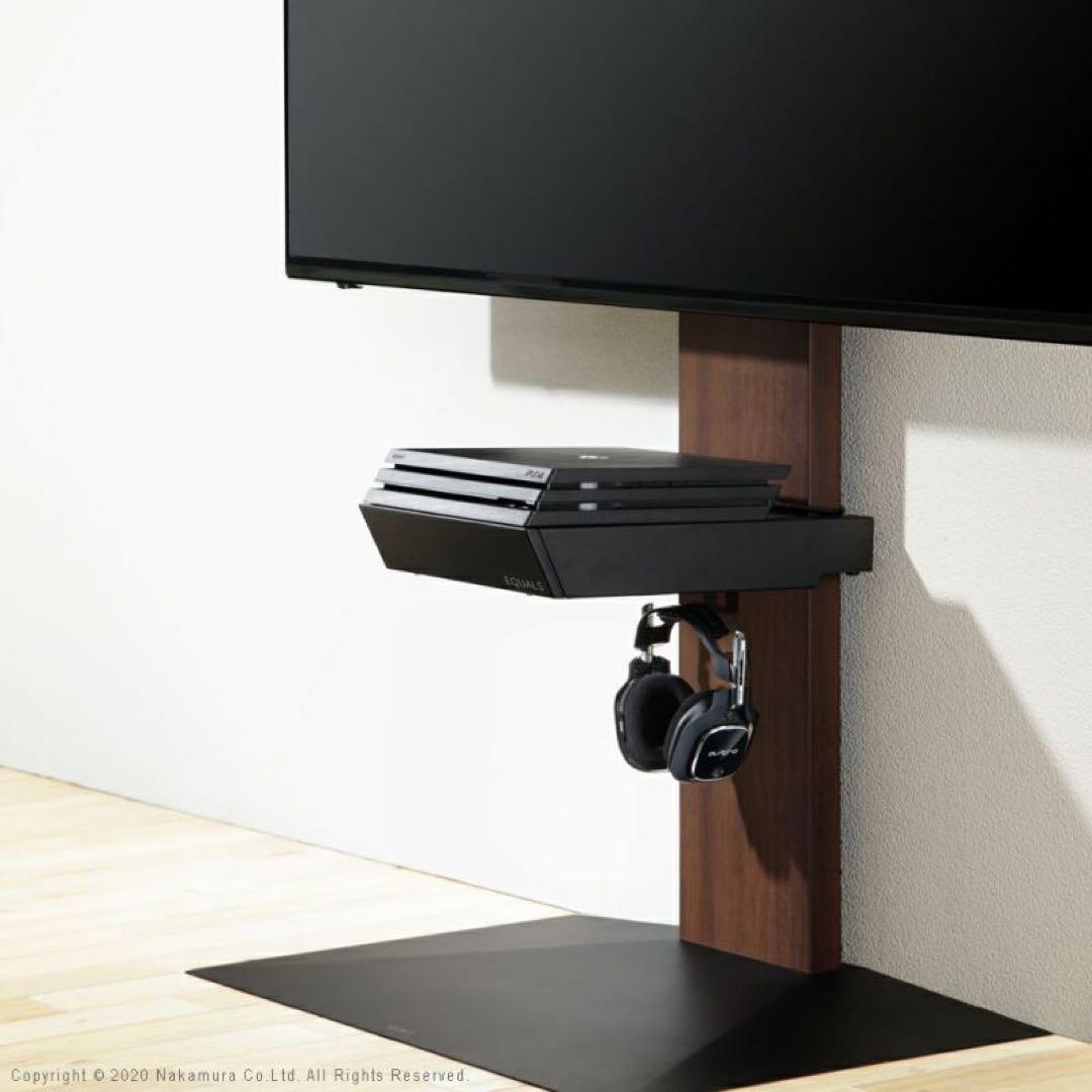 EQUALS WALLウォール 壁寄せTVスタンドV2 と収納付きゲーム機棚板