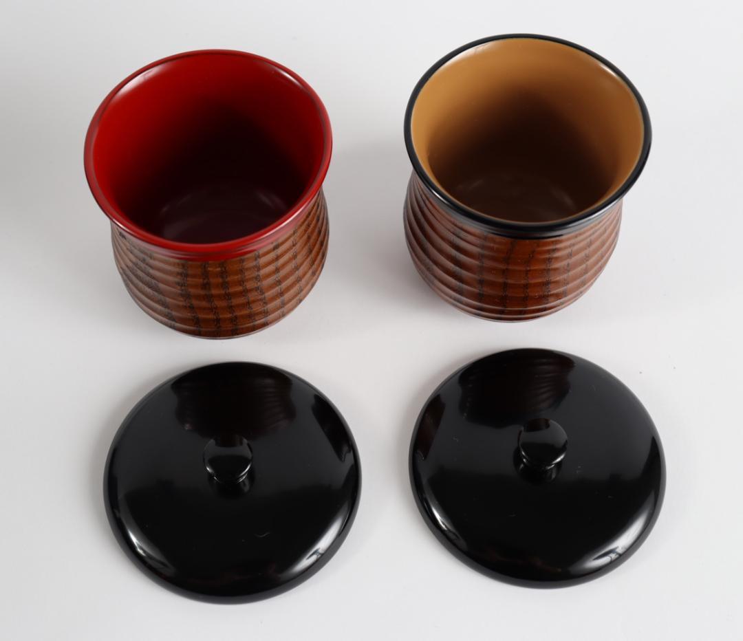 輪島塗 伝統工芸 田谷漆器 湯呑 蓋付湯呑 4客