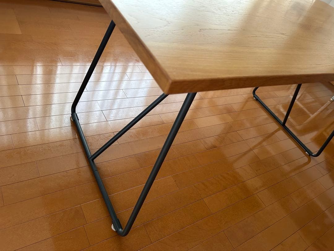 【美品】無印良品◎木製折りたたみテーブル オーク材突板　幅１６０ｃｍ