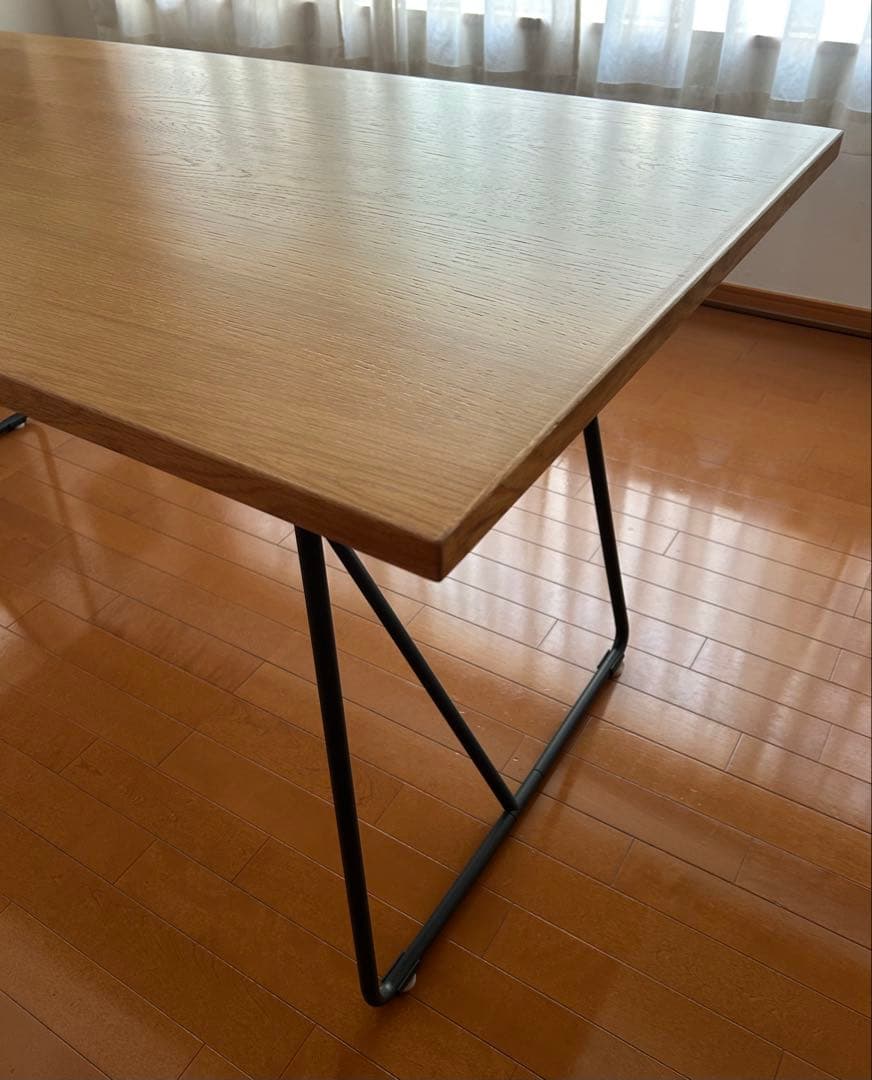 【美品】無印良品◎木製折りたたみテーブル オーク材突板　幅１６０ｃｍ