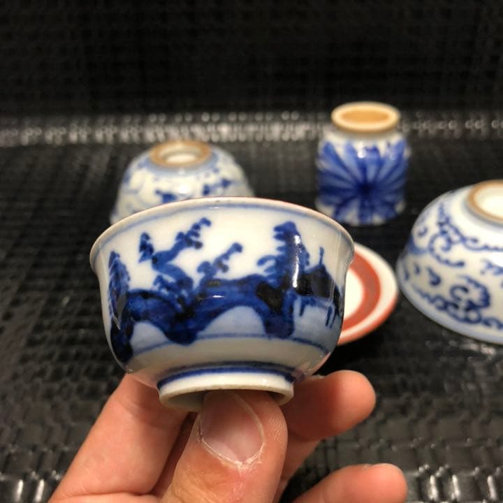 古い雰囲気のある伊万里焼、九谷焼など5点セット作ってみました。茶道具、お猪口