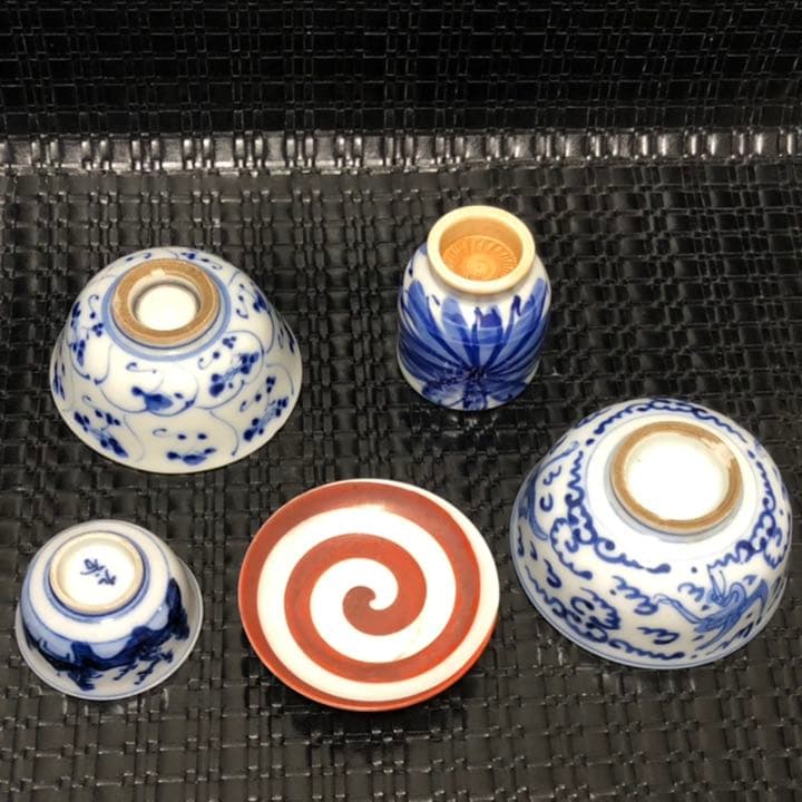 古い雰囲気のある伊万里焼、九谷焼など5点セット作ってみました。茶道具、お猪口