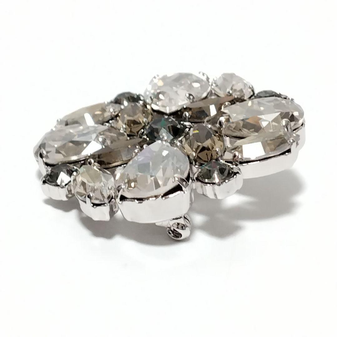 美品★FOXEY クリスタル ラインストーン ブローチ フォクシー