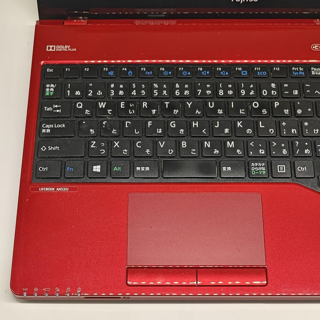 【富士通】AH53 高性能i7 SSD256GB 8GB レッド ノートPC