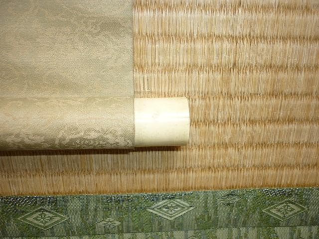 本物美品 昭和7年頃 共箱付◆南宗画 岸浪柳渓 78才作『梅と鶯』掛軸 表装豪華