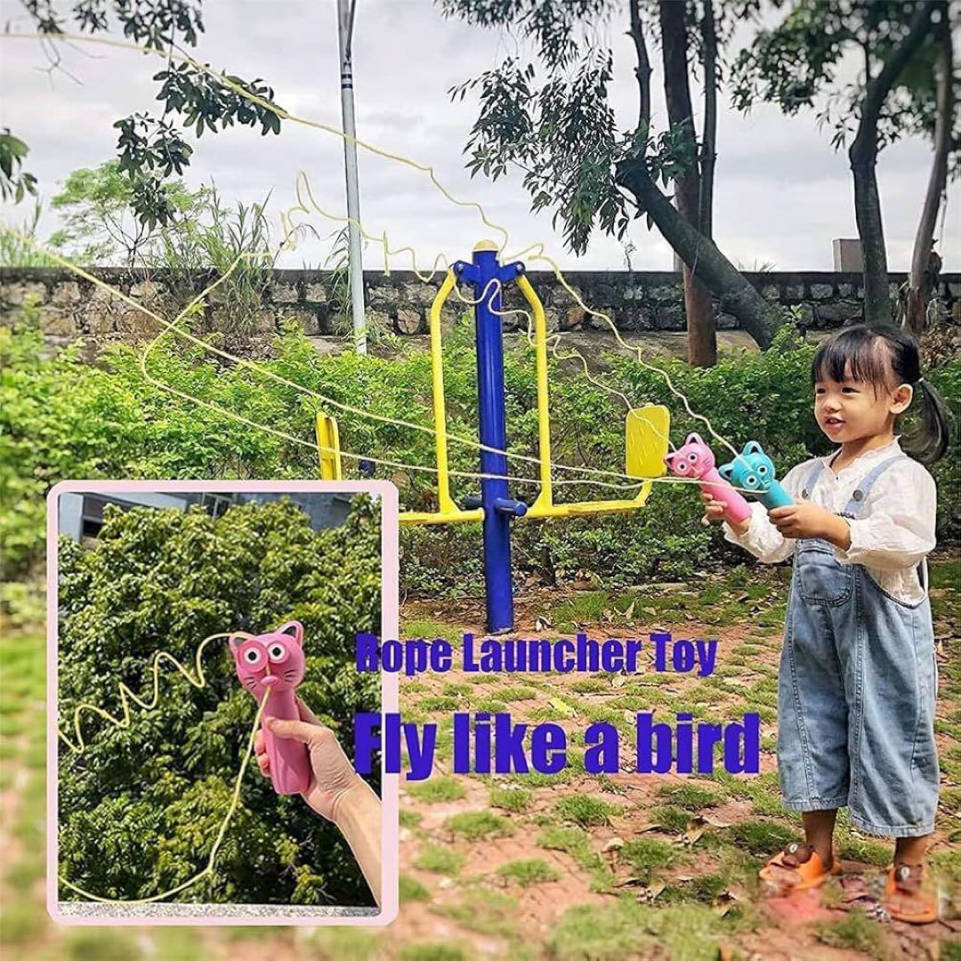 ロープランチャー 減圧おもちゃ 電動 猫のおもちゃ ピンク