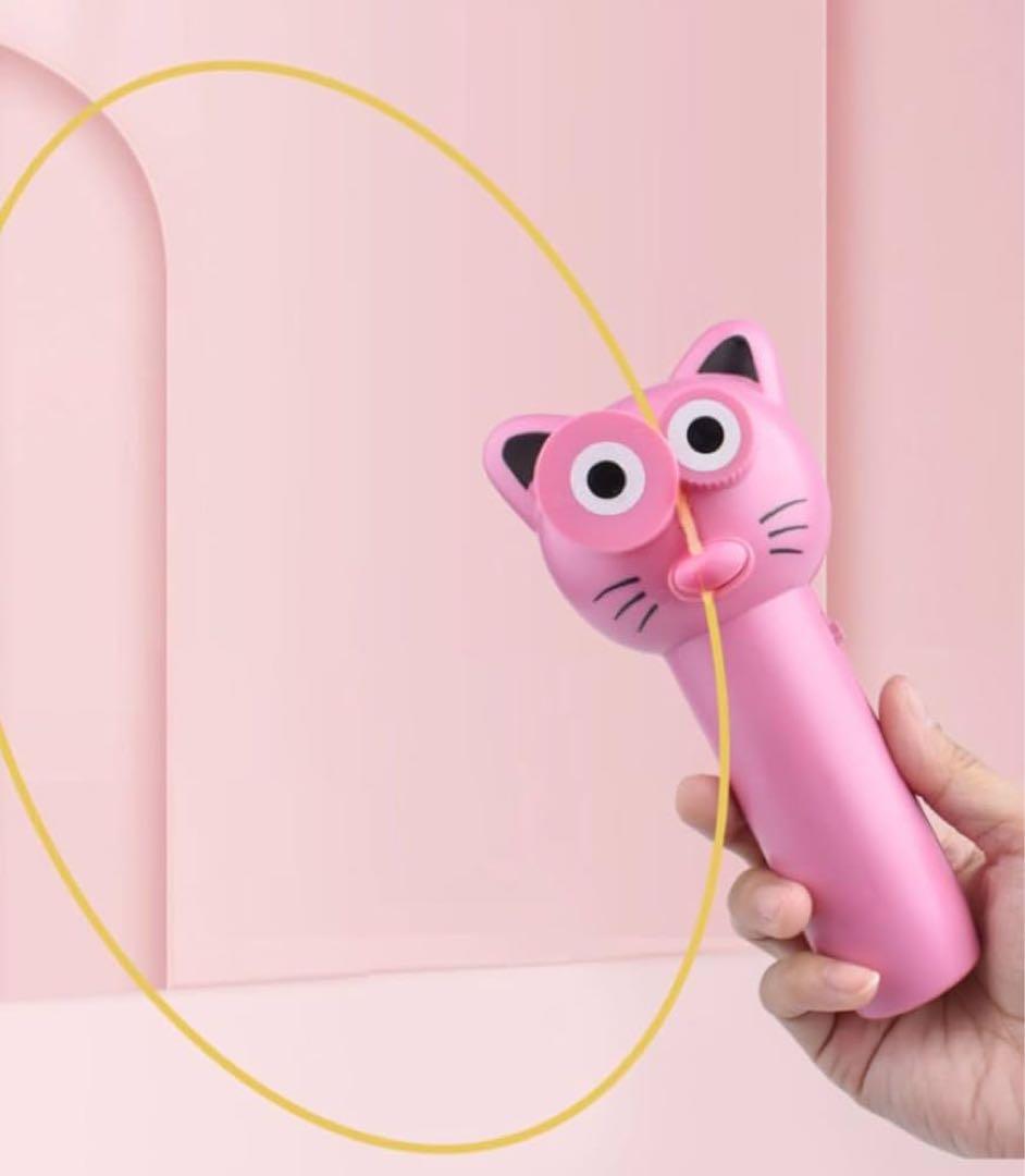 ロープランチャー 減圧おもちゃ 電動 猫のおもちゃ ピンク