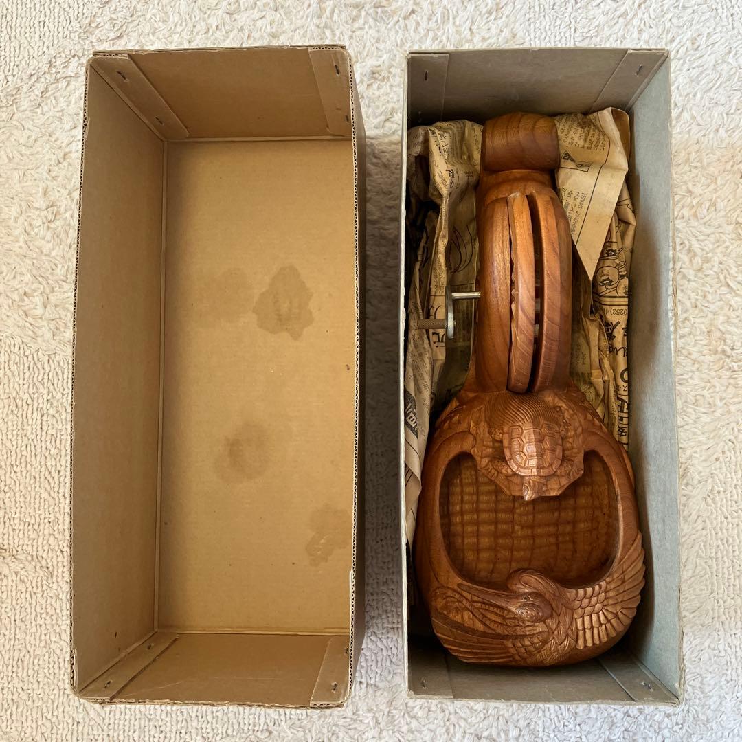 墨壺 坪辰作 欅 鶴亀 大工道具 工芸品 墨壷 墨つぼ すみつぼ けやき ケヤキ