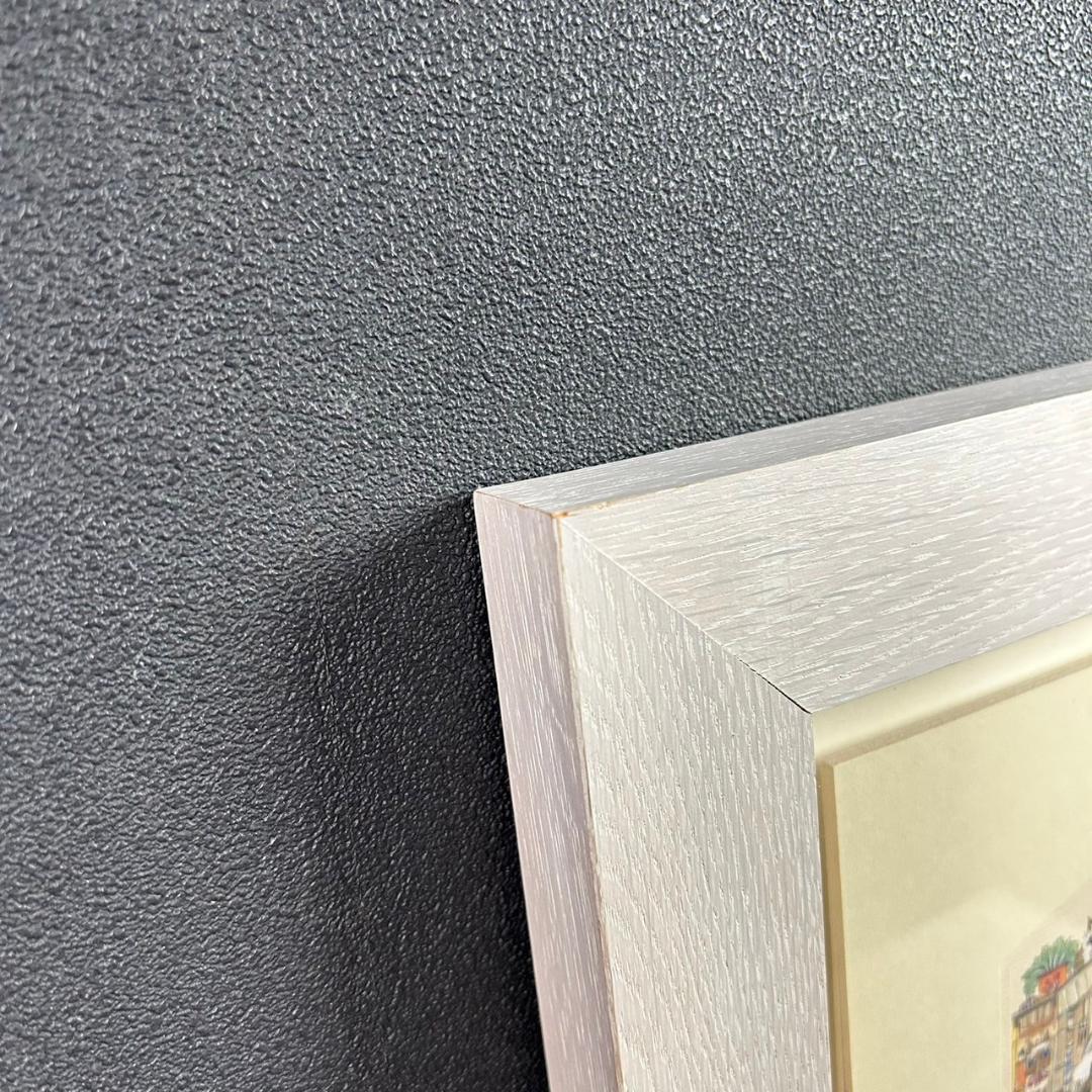 美品 ダイアン・エルソン「キッチン」水彩画 直筆サイン入 額縁入 猫 ねこ